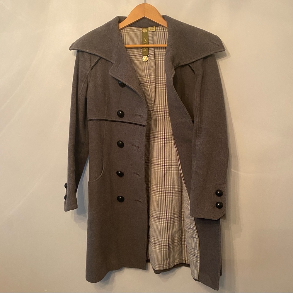 Soia & Kyo Mid Length Grey Wool Coat